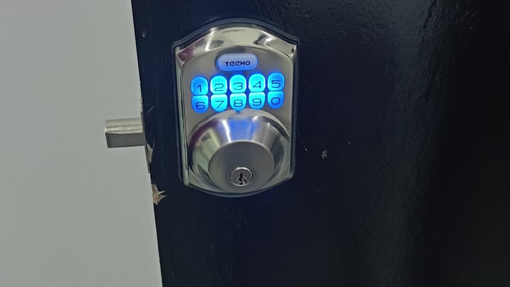 Silver Teeho TE001 door lock keypad view Silver Teeho TE001 door lock keypad view