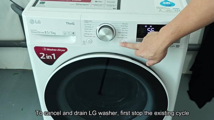 Stop LG washer cycle first Stop LG washer cycle first
