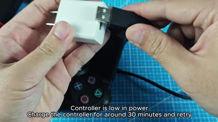 USB charger plugged into controller for power USB charger plugged into controller for power