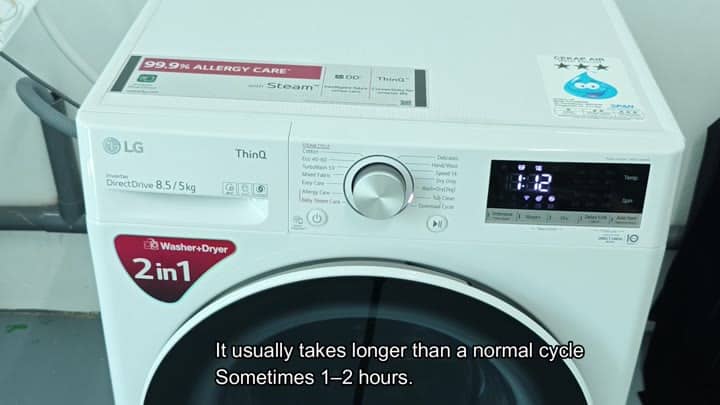Washing cycle timer displaying duration Washing cycle timer displaying duration