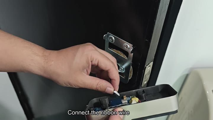 White ribbon wire connected to electronic component White ribbon wire connected to electronic component