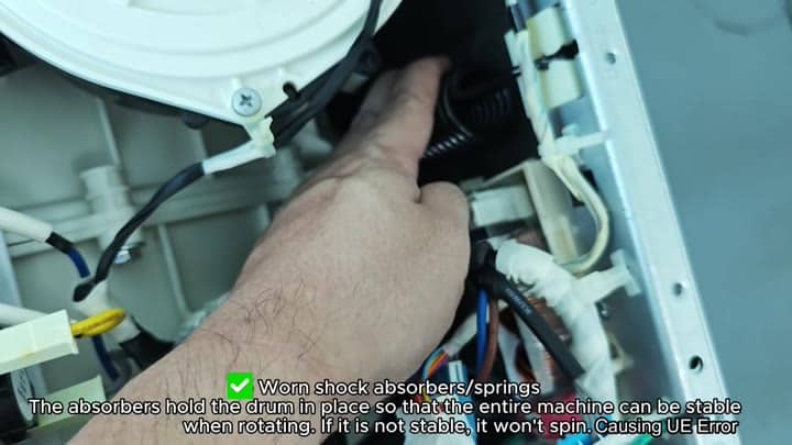 Worn springs cause UE spin errors Worn springs cause UE spin errors